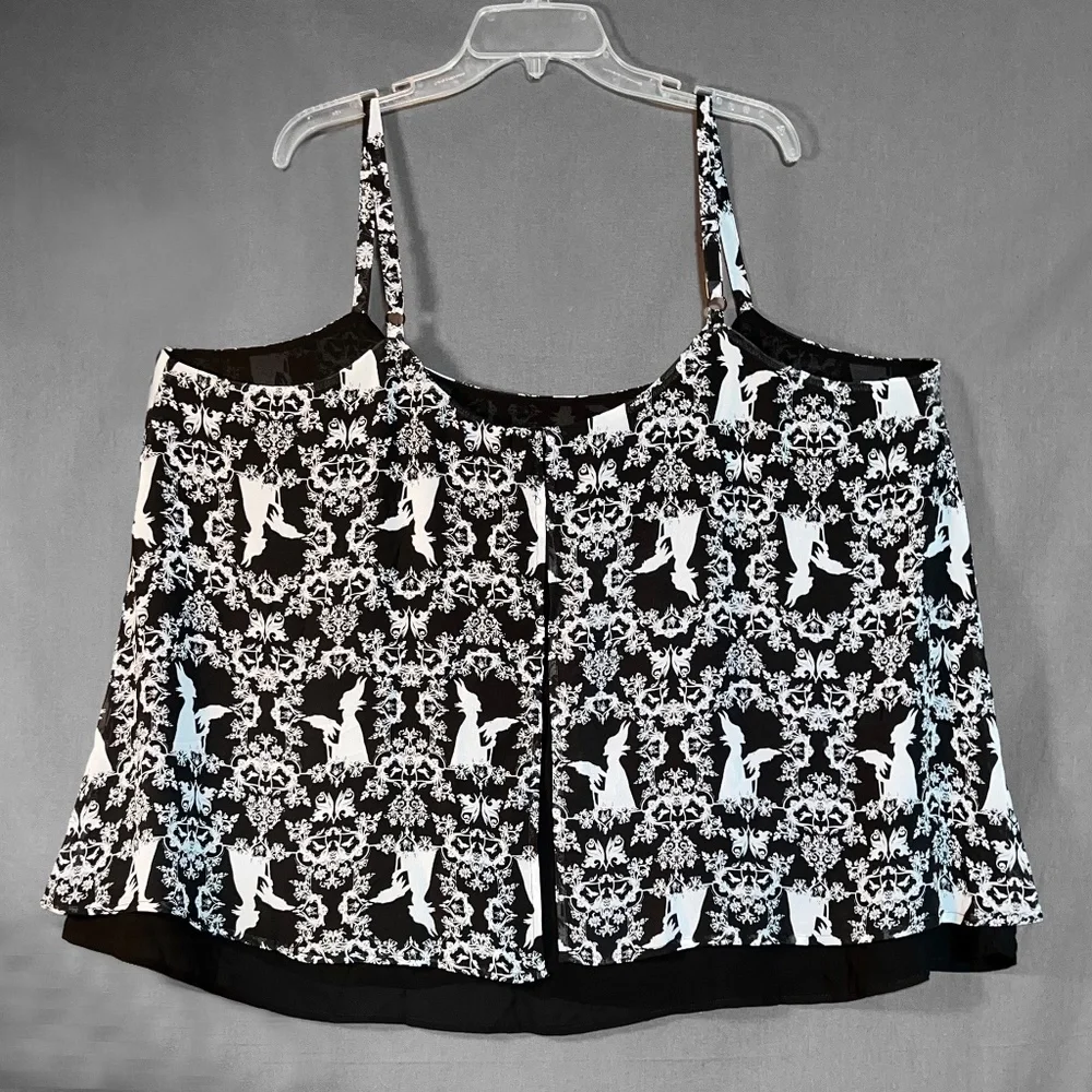 Torrid x Disney Maleficient Print Chiffon Tank Top - Picture 3 of 5